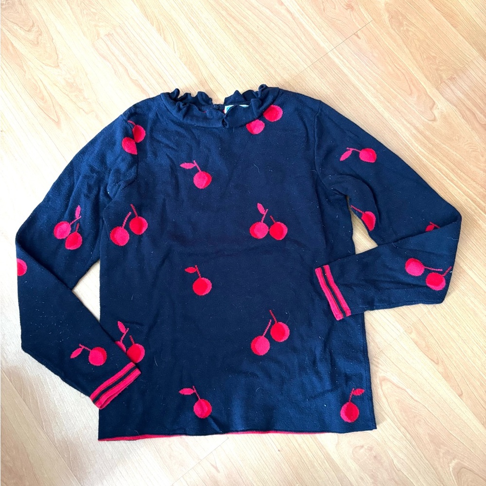 Jacadi Navy Cherry Pattern Red Sweater
